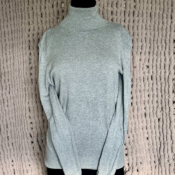 Joe Fresh Heather Grey Knit Turtleneck Sweater Size Medium - Picture 1 of 7